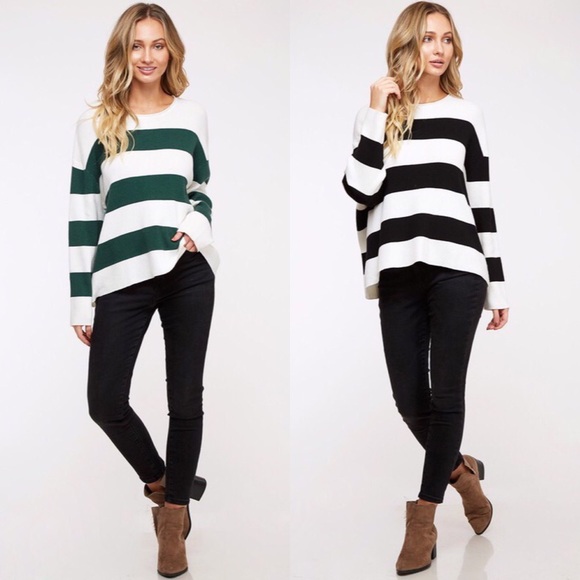 Astrid Striped Sweater - Green/Ivory - Picture 5 of 5